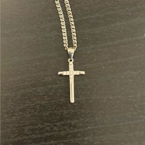 Silver Cross Pendant Necklace